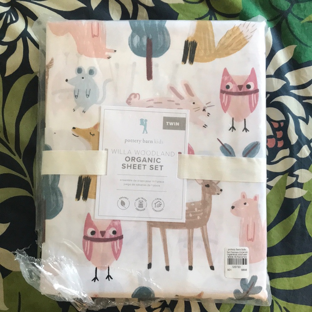 Pottery Barn Kids woodland twin sheet set